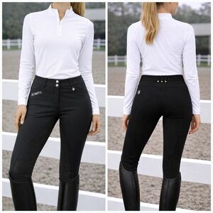 ROMFH Sarafina Equestrian Riding Breeches pants Full Seat 26L Black Like New!